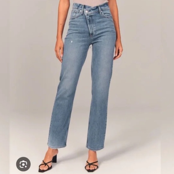 Abercrombie & Fitch Denim - ABERCROMBIE & FITCH | size 12L 90s straight ultra high rise